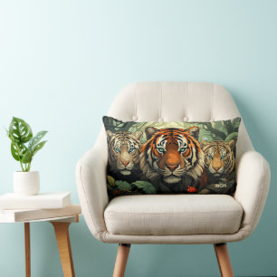 Aangepaste Monogram Tigers illustratie Kussen