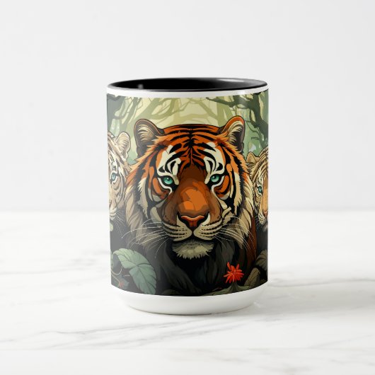 Aangepaste Monogram Tigers illustratie Mok (Midden)