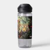 Aangepaste Monogram Tigers illustratie Waterfles (Achterkant)