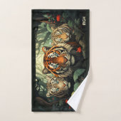 Aangepaste Monogram Tijgers Illustratie Bad Handdoek (Handdoek)