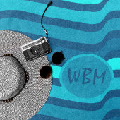 Aangepaste monogram tinten van Blue Beach Handdoek