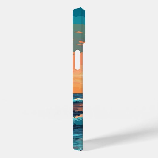 Aangepaste Monogram Tropical Beach Sunset Case-Mate iPhone Case (Achterkant / Rechts)