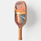 Aangepaste Monogram Tropical Beach Sunset Pickleball Paddle (Links)