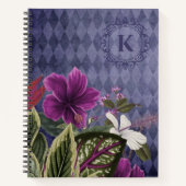 Aangepaste monogram tropische bloemen notitieboek (Voorkant)