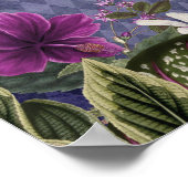 Aangepaste monogram tropische bloemen poster (Hoek)