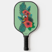 Aangepaste monogram tropische papegaai pickleball paddle (Voorkant)