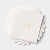 Aangepaste Monogram Trouwservetten - Gouden Folie