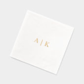 Aangepaste Monogram Trouwservetten - Gouden Folie Servetten (Links)