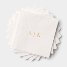 Aangepaste Monogram Trouwservetten - Gouden Folie