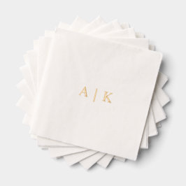 Aangepaste Monogram Trouwservetten - Gouden Folie Servetten