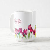 Aangepaste monogram Tulip Koffiemok (Voorkant links)