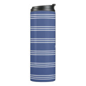 Aangepaste monogram-tumblaar voor marineblauw Stri Thermosbeker (Gedraaid links)