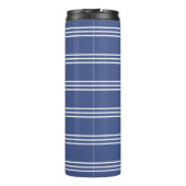 Aangepaste monogram-tumblaar voor marineblauw Stri Thermosbeker (Achterkant)