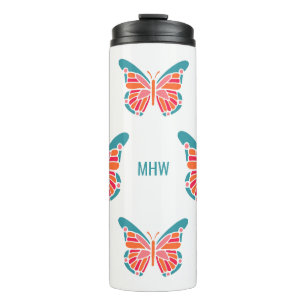 Aangepaste monogram-tumbler met gestileerde Butter Thermosbeker