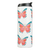 Aangepaste monogram-tumbler met gestileerde Butter Thermosbeker (Gedraaid links)