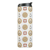 Aangepaste monogram-tumbler van het Nautical Patte Thermosbeker (Gedraaid links)
