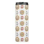 Aangepaste monogram-tumbler van het Nautical Patte Thermosbeker (Achterkant)