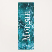 Aangepaste Monogram Turquoise Zee Waves Yogamat (Voorkant)