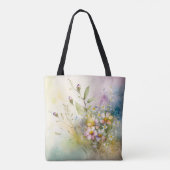 Aangepaste monogram urse Floral Stethoscoop Tote Bag (Achterkant)