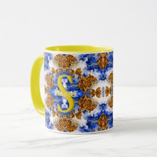 Aangepaste Monogram Uw Initiële Naam Kleurrijke Ku Mok (Voorkant links)