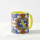 Aangepaste Monogram Uw Initiële Naam Kleurrijke Ku Mok (Voorkant rechts)