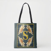 Aangepaste Monogram Uw Initiële Naam Madeliefjes K Tote Bag (Voorkant)