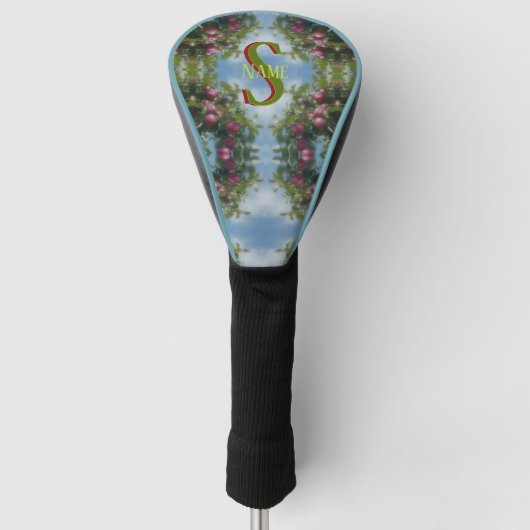 Aangepaste Monogram Uw Initiële Naam Rode Appels K Golfheadcover (Voorkant)