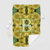 Aangepaste monogram uw initiële tekening Primrose Golfhanddoek (Insitu)
