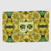 Aangepaste monogram uw initiële tekening Primrose Golfhanddoek (Horizontaal)