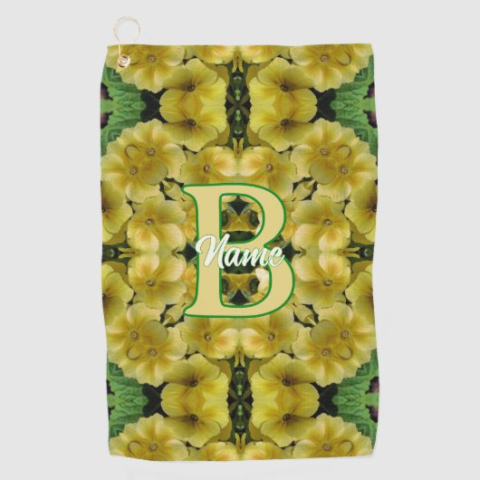 Aangepaste monogram uw initiële tekening Primrose Golfhanddoek (Voorkant)
