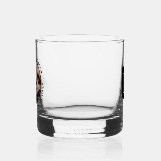 Aangepaste Monogram Vaderdag Schattigee minimalist Whisky Glas (Links)