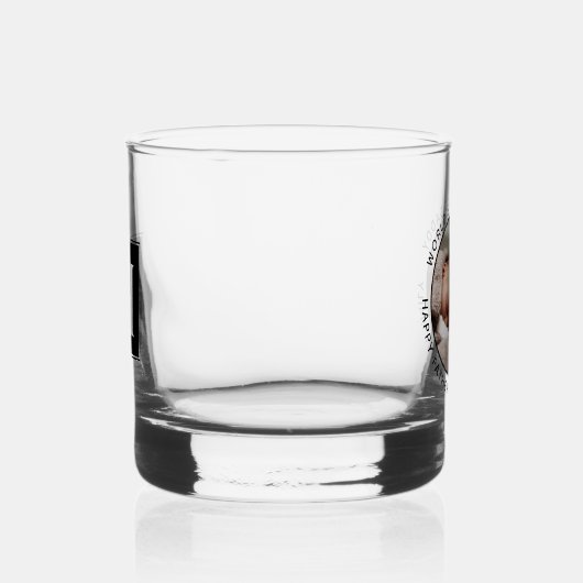 Aangepaste Monogram Vaderdag Schattigee minimalist Whisky Glas (Rechts)