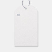 Aangepaste Monogram Vakantie Blauw Hoefijzer Cadeaulabel (Achterkant)