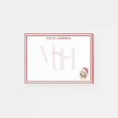 Aangepaste Monogram Vakantie Golden Doodle Santa H Post-it® Notes (Voorkant)
