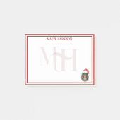 Aangepaste Monogram Vakantie Teckel Santa Hat Post-it® Notes (Voorkant)