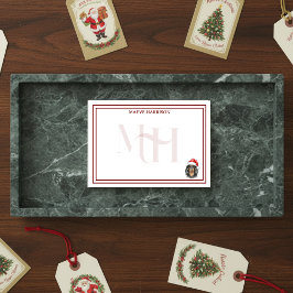 Aangepaste Monogram Vakantie Teckel Santa Hat Post-it® Notes