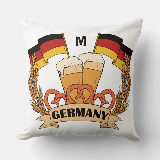 Aangepaste monogram van Beer in Duitsland Kussen (Voorkant)