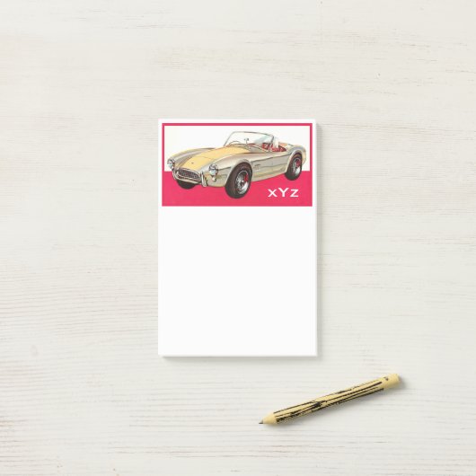 Aangepaste monogram van de auto Post-it notes (Op bureau)