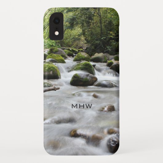 Aangepaste monogram van Forest Stream-telefoongeva Case-Mate iPhone Case (Achterkant)