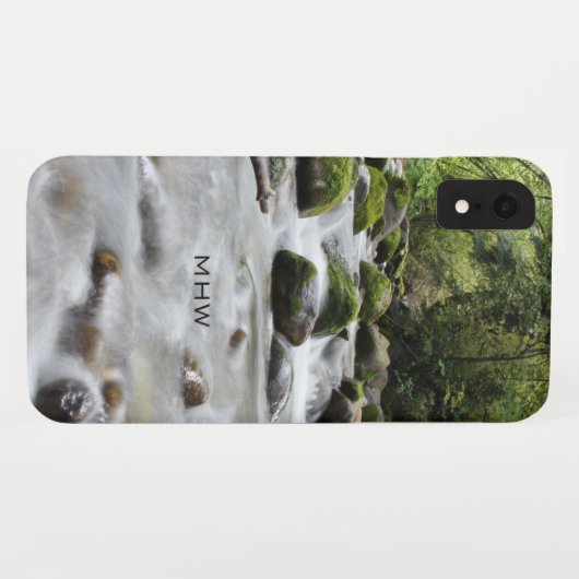 Aangepaste monogram van Forest Stream-telefoongeva Case-Mate iPhone Case (Achterkant (horizontaal))