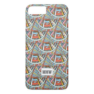 Aangepaste monogram van het abstract Patroon telef Case-Mate iPhone Case