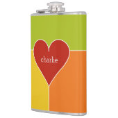 aangepaste monogram van het Heart Pattern-kolf Heupfles (Links)