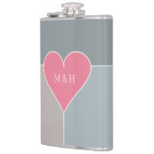 aangepaste monogram van het Heart Pattern-kolf Heupfles (Links)