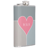 aangepaste monogram van het Heart Pattern-kolf Heupfles (Rechts)