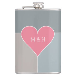 aangepaste monogram van het Heart Pattern-kolf Heupfles