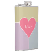 aangepaste monogram van het Heart Pattern-kolf Heupfles (Rechts)