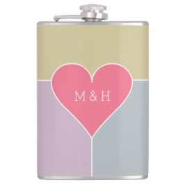 aangepaste monogram van het Heart Pattern-kolf Heupfles