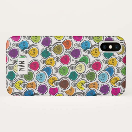 Aangepaste monogram van het patroon van het Lightb Case-Mate iPhone Case (Achterkant (horizontaal))