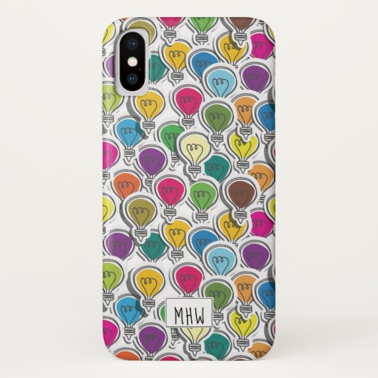 Aangepaste monogram van het patroon van het Lightb Case-Mate iPhone Case (Achterkant)