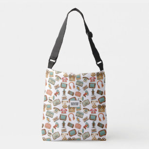 Aangepaste monogram van het patroon van Retro Medi Crossbody Tas